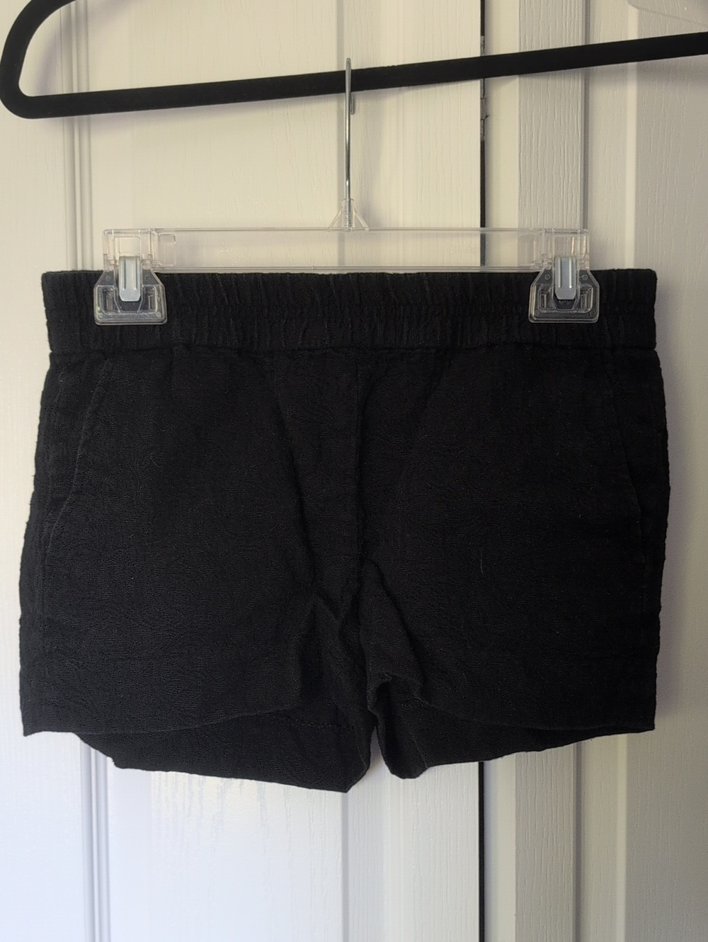 J. Crew Black Terry Shorts with Elastic Waistband